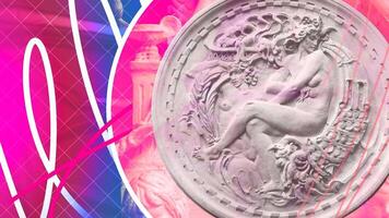 Light animation. Motion.A white bas-relief that is enveloped by multicolored lines and bright shades. video