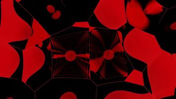 3D animation with moving mirror shapes and dots. Design. Mirror cells move in psychedelic animation. Liquid moving squares with dots in mirror space video