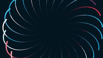 Abstract black background with bending rays creating kaleidoscopic pattern. Motion. Rotating multicolored lines. video