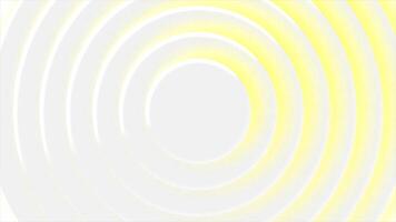White background. Motion.Light circles with yellow wrapping in abstraction that shine with a warm shade in different directions. video