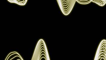 Wave pulsations of stripes on black background. Design. Bands vibrate in wavy curves. Wavy lines move along edges of black background video