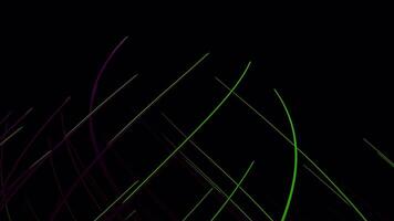 Bright multicolored thin rays . Design. The black background and the lines appearing in the animation , which burn with bright shades . video
