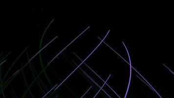 Energy threads twist in flow. Design. Living energy lines are intertwined in flow. Swirling column of neon lines video