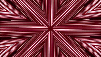 Abstract lined background with red star shaped pattern. Motion. Narrow red lines moving into the central point. video