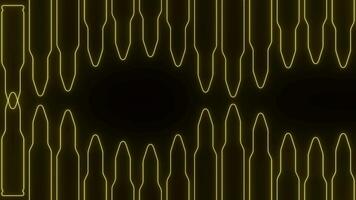 Black background. Design.The contours of the Yellow pipettes in the animation that jump in different directions. video