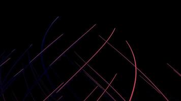 Colorful lines intersect. Design. Thin lines bend and weave on black background. Background of moving and intersecting lines video
