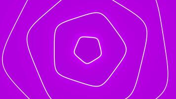 Moving pentagons. Motion. Pulsating waves of geometric shapes. Pentagons move in rotating pulsating tunnel video