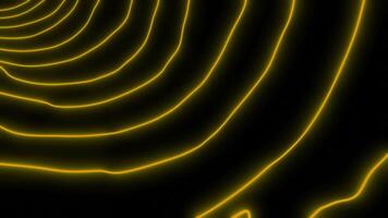 Dark background with bright yellow lines. Design.Shiny gold-colored shoelaces twitch in different directions in cartoon animation. video