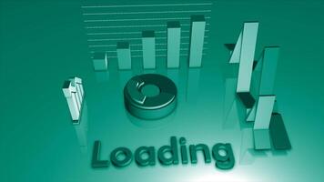 Moving 3d animation with loading model. Motion. Futuristic 3d model of loading process. Diagram with business style in process of loading video