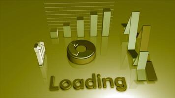 Abstract technological background with a word loading. Motion. Colorful rotating diagram and graphs. video