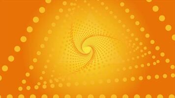 Red and orange background. Motion.White small circles creating triangles in animation that move out of the tunnel. video