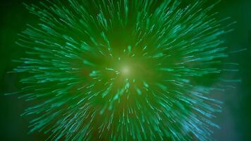 brillante parpadea de energía con partículas y ligero. movimiento. cósmico explosión de estrella con rayos y nebulosa. parpadea y explosiones de cósmico energía con rayos video