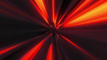 Tunnel with fiery rays. Motion. Beautiful fire lines in dizzying tunnel. Rotating ray lines with fiery sheen in tunnel video