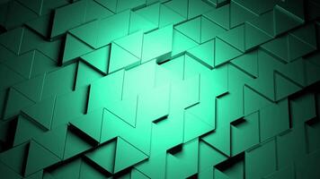 Abstract triangular tile pattern animation. Design. Wall of small 3D figures of triangles moving up and down. video