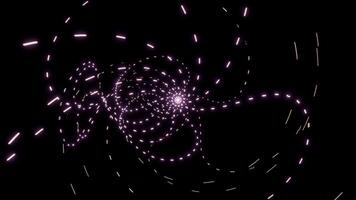 curved stream of moving luminous dots. Design. Glowing dots move like futuristic laser beams. Futuristic flow of lasers video