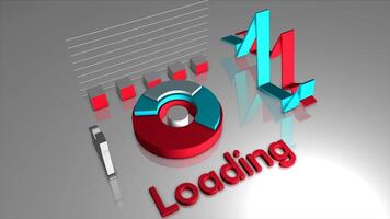 Bright animation of the loading field. Motion. Multicolored geometric elements moving and showing downloads video