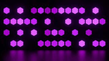 Purple shiny background . Design. Bright light bulbs that burn with different light shades in the animation, which glow in different ways. video