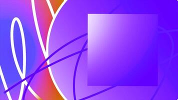 Abstract geometric shapes in contrasting bright colors. Motion. Large circle with a square inside, space for text and multicolored shapes. video