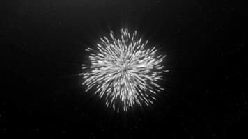 Illuminated lines flying in different directions . Motion . Black background in animation that scatter in different directions like fireworks and create patterns. video