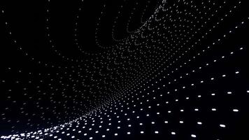 Background with small polka dots pattern and hallucination effect. Design. Flowing canvas of tiny dots on a black background. video