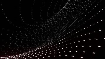 Black background. Design.Radiant a small white and purple reflection in the abstraction inconsistently moves in different directions. video
