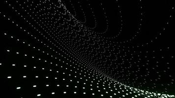 Abstract animation with linear flows from points in space. Design. Curved abstract flow of dots and lines. Points move in linear flow curves video