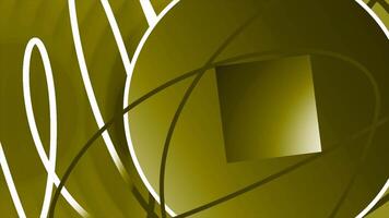 Yellow and green shapes in geometric pattern. Motion. Motion of simple shapes and white and black lines looking like pen strokes. video