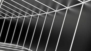 Abstract square shaped monochrome moving tunnel. Design. White square silhouettes creating an optical illusion. video