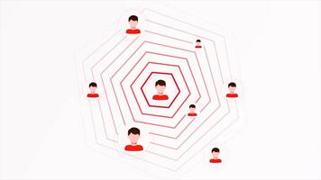 Abstract icons of people on a white background with moving signal. Motion. Symbols of people and internet connection. video