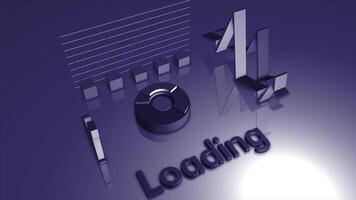 Moving 3d animation with loading model. Motion. Futuristic 3d model of loading process. Diagram with business style in process of loading video
