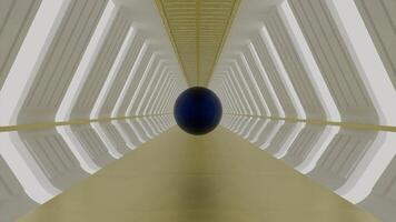 Abstract background with the flight in abstract futuristic tunnel with neon light. Design. Beige hexagonal corridor. video