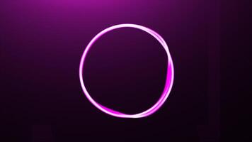 Abstract flexible ring isolated on a dark background. Motion. Transforming circle silhouette with moving shapes. video