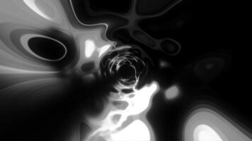A gray tunnel with white spots. Motion.A bright background in abstraction flying inwards and circling around. video
