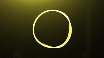 Abstract flexible ring isolated on a dark background. Motion. Transforming circle silhouette with moving shapes. video