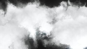 White clouds move on colored background. Motion. 3D animation of moving white clouds in space. 3D clouds or thick fog move with blur. Effect of memories or foggy mind video