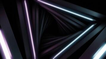 Large gray triangles. Design.Thick triangles creating portals in animation and moving deeper video