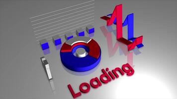 Visualization of loading process through graphs and spinning diagram. Motion. Concept of data and online services. video
