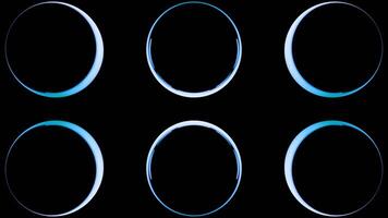 Black background. Design. A bright background with green and blue bright light bulbs circles that shimmer with different colors in the animation. video