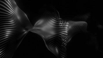 Wave black fabric background with ripples and folds. Design. Animated cloth texture rippling in the wind, monochrome. video