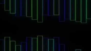 Audio waveform equalizer on a black background. Design. Vertical silhouettes of bars moving up and down. video