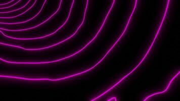 Neon lines with ripples. Design. Thin threads in row with moving vibrations or ripples. Neon lines in row with vibrations on black background video