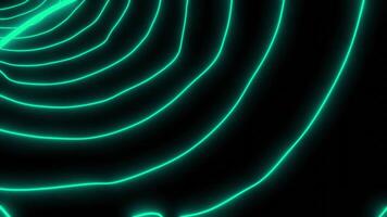 Neon lines with ripples. Design. Thin threads in row with moving vibrations or ripples. Neon lines in row with vibrations on black background video