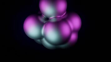 Abstract bubbles stuck together isolated on a black background. Design. Pulsating figure od same siza balls. video
