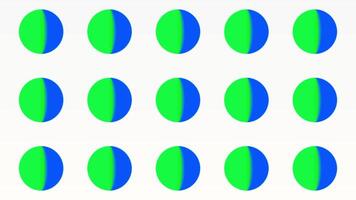 Background with colorful circles changing color. Motion. Rows of dots changing colors with transitions. Animated background for insertion or transition with colorful circles video