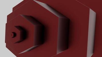 Background with geometric pyramid moving in waves. Design. Geometric pentagons move in 3d on white background. 3D pyramid of geometric shapes spreads in waves video