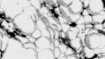 Bubbling 3d bubbles. Design. Boiling mass of bubbles in 3d animation. Background of boiling large bubbles. Mass of boiling liquid video