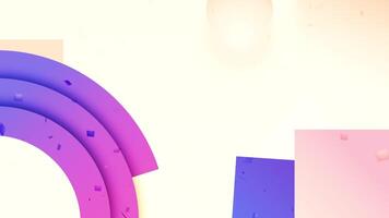 Screensaver with geometric shapes. Motion. Beautiful colorful figures move in composition. Screensaver for insertion and intro with geometric shapes video