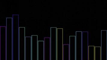 Abstract visualization of currency exchange rate jumps. Design. Process of volatility in digital bar chart. video