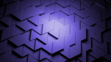 Purple and blue triangles. Design.Small parts of the mosaic breaking in different directions in the animation. video