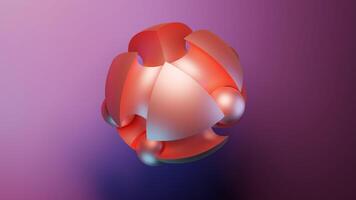 3d minimal motion design, balls rolling inside colorful hemispheres. Design. Simple geometric objects, primitive shapes isolated on pink background. video